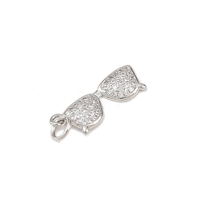 Brass Micro Pave Cubic Zirconia Pendants KK-P339-17P-1