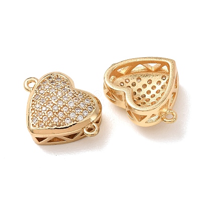 Brass Micro Pave Cubic Zirconia Connector Charms CU-CBA4579-02G-A-1