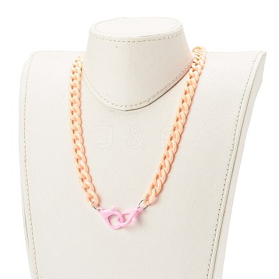 Personalized Acrylic Curb Chain Necklaces NJEW-JN03515-04-1