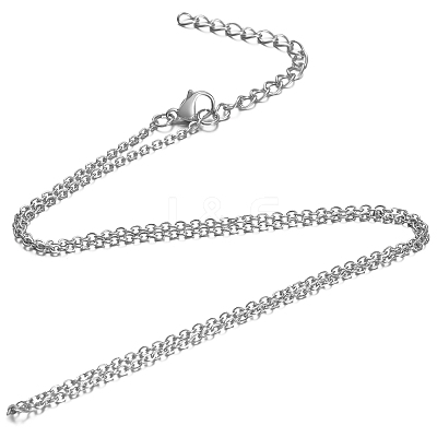 Non-Tarnish 304 Stainless Steel Cable Chain Necklace X-STAS-T040-PJ204-60-1