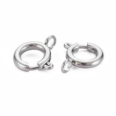 Non-Tarnish 304 Stainless Steel Spring Ring Clasps STAS-N095-049P-1