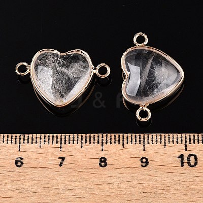 Natural Quartz Crystal Love Heart Pendants G-T138-205C-G-1