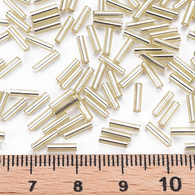 Plated Glass Bugle Beads SEED-S046-01B-22-1