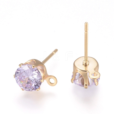 Brass Stud Earring Findings KK-L199-B03-G-1
