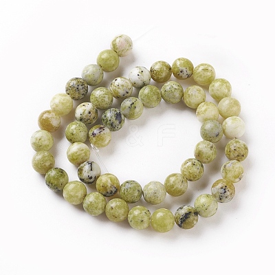 Natural Yellow Turquoise(Jasper) Beads Strands X-G-Q462-8mm-22-1