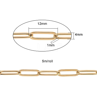 304 Stainless Steel Paperclip Chains CHS-CJ0001-02G-1