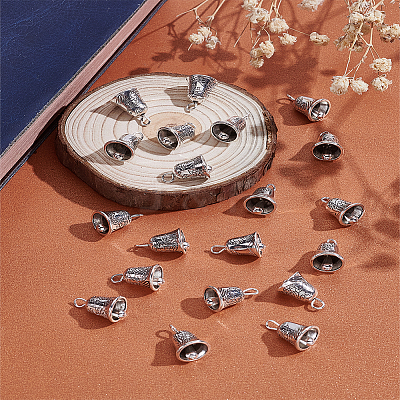 20Pcs Tibetan Style Alloy Bell Pendants FIND-LP0002-48-1
