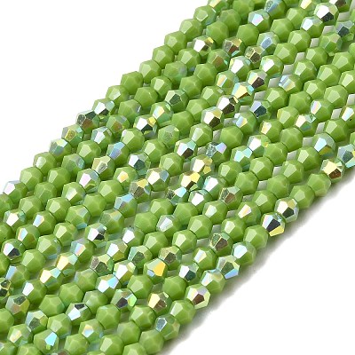 AB Color Plated Opaque Glass Beads Strands GLAA-G127-02L-1