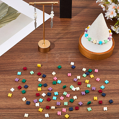 100pcs 10 colors Synthetic Coral Beads Strands CORA-SC0001-06-1