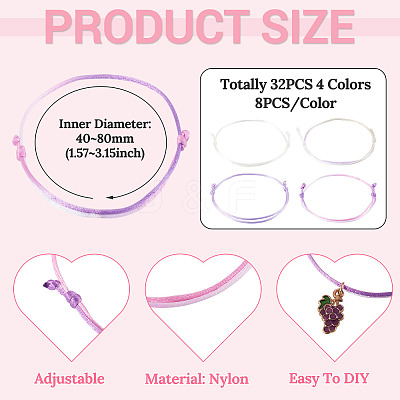 32Pcs 4 Colors Nylon Thread Bracelets Making BJEW-TAC0072-1