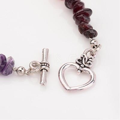 Chip Natural Gemstone Beads Bracelets BJEW-JB02323-1