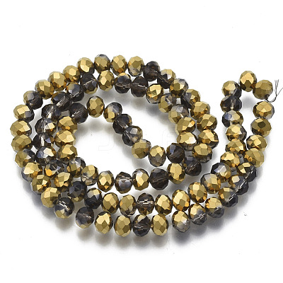 Electroplate Transparent Glass Beads Strands EGLA-A034-T8mm-O22-1