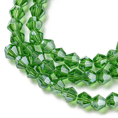 Transparent Electroplate Glass Beads Strands EGLA-A039-T4mm-A03-1