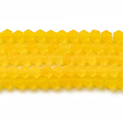 Imitate Austrian Crystal Frosted Glass Beads Strands GLAA-F029-TM4mm-B22-1