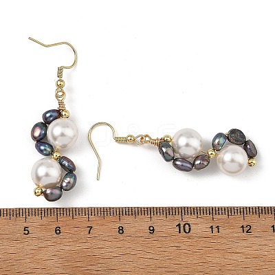 Shell Pearl 304 Stainless Steel Dangle Earrings EJEW-JE07370-1