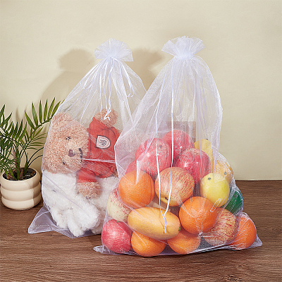 50Pcs Organza Packing Drawstring Bags ABAG-DR0001-11B-1