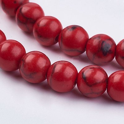 Imitation Synthetic Turquoise Bead Strands G-F434-6mm-01-1