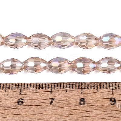 Electroplate Transparent Glass Beads Strands GL-N002-01A-A06-1