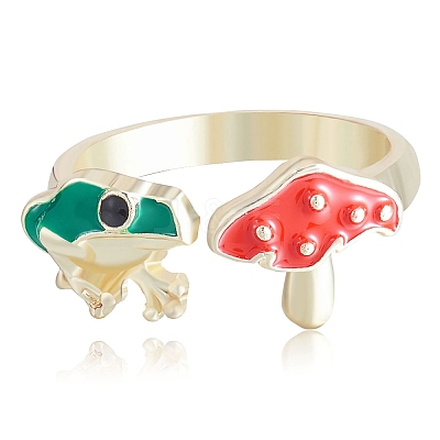 Frog & Mushroom Alloy Open Cuff Ring for Women JR943A-1
