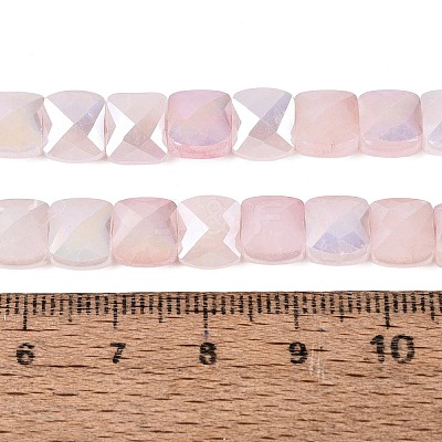 Electroplate Crackle Imitation Jade Glass Beads Strands EGLA-Q135-02A-A01-1
