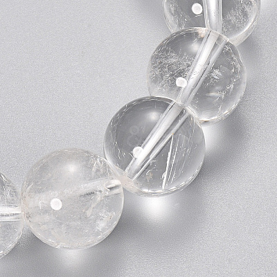 Natural Quartz Crystal Beaded Stretch Bracelets X-BJEW-Q692-46-10mm-1