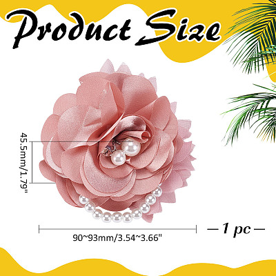 1Pc Polyester Flower Brooch JEWB-ME0001-11B-1