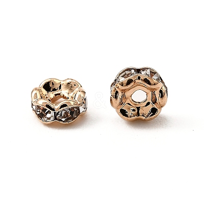 Brass Rhinestone Spacer Beads RB-A014-L4mm-01LG-NF-1