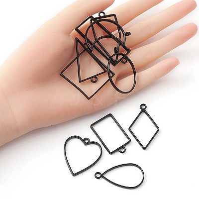 10Pcs Alloy Open Back Bezel Pendants PALLOY-YWC0002-02EB-1