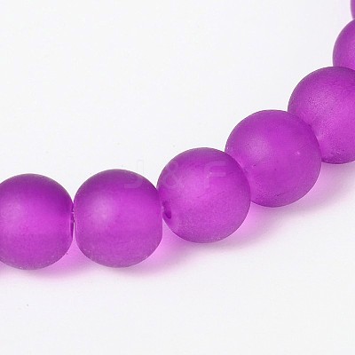 Stretchy Frosted Glass Beads Kids Bracelets for Children's Day BJEW-JB01768-02-1