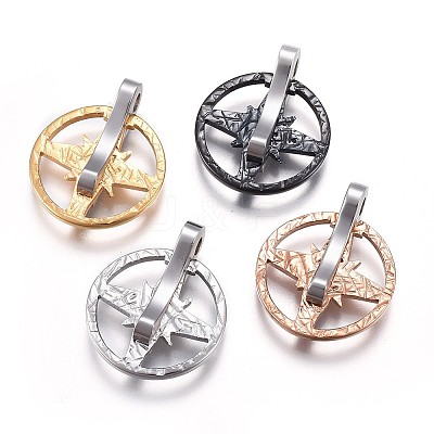 304 Stainless Steel Pendants STAS-O124-23M-1