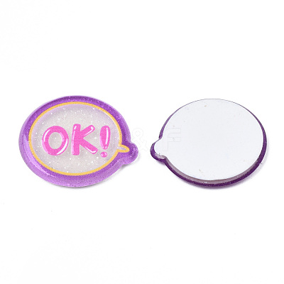 Transparent Printed Acrylic Cabochons TACR-N016-40-1