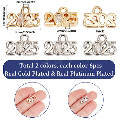 12Pcs 2 Colors Glass Charms KK-SC0005-92-1
