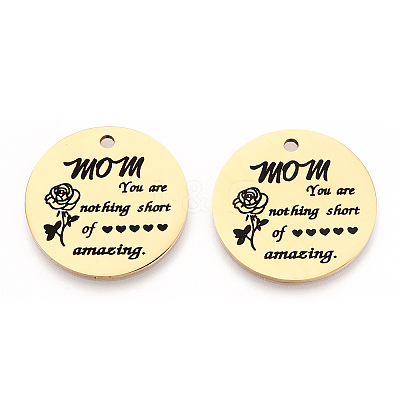 Mother's Day 201 Stainless Steel Pendants LS-STAS-T064-37G-33-1