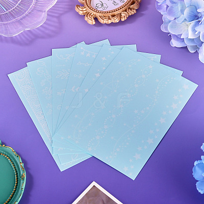 6 Sheets Luminous Paper Tattoo Stickers STIC-TAC0001-007A-1