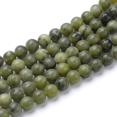 Natural Chinese Southern Jade Beads Strands G-T055-8mm-15-1