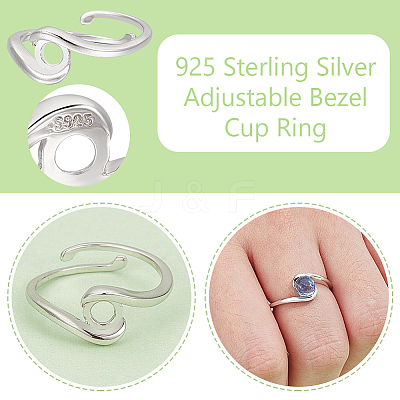 1Pc Sterling Silver Ring Components STER-BC0002-53B-1