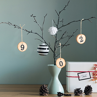 Natural Wood Hanging Pendant Decorations HJEW-WH0021-12-1