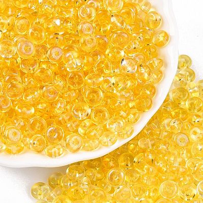 Spray Painted Transparent Glass Seed Beads SEED-T007-05A-1