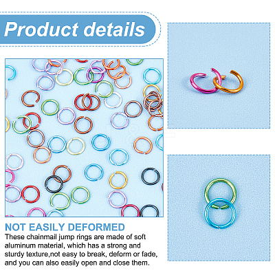Aluminum Wire Open Jump Rings ALUM-PH0002-01-WH-1
