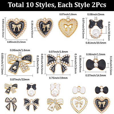 20Pcs 10 Styles Alloy Enamel Pendants ENAM-SC0006-09-1