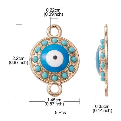 Alloy Connector Charms with Enamel and Synthetic Turquoise FIND-YW0003-53-1