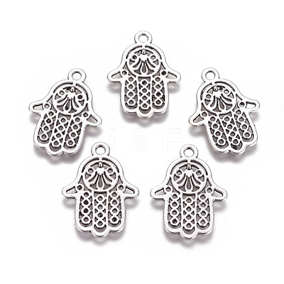 Tibetan Style Filigree Alloy Pendants TIBEP-5262-AS-FF-1