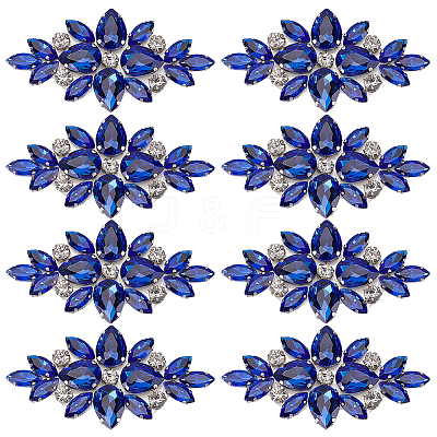 8Pcs Glass Cabochons(Hot Melt Adhesive On The Back) GGLA-FG0001-07C-1