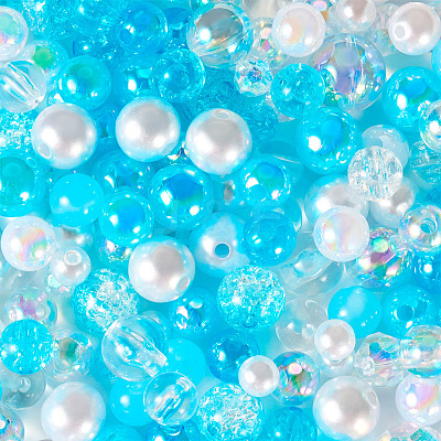 Transparent & Opaque Acrylic Bead OACR-TAC0002-08C-1