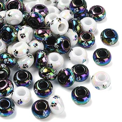 Opaque Acrylic European Beads SACR-CJC0001-37-1