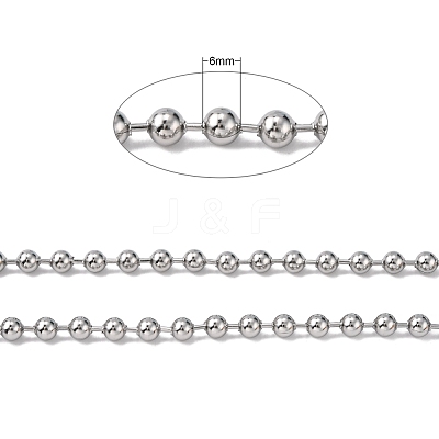 Tarnish Resistant 304 Stainless Steel Ball Chains CHS-A002B-6.0mm-1