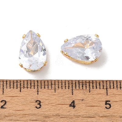 Brass Clear Cubic Zirconia Cabochons LS-STAS-M294-30D-1