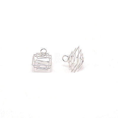 Spiral Bead Cage LS-PALLOY-WH0092-63-1