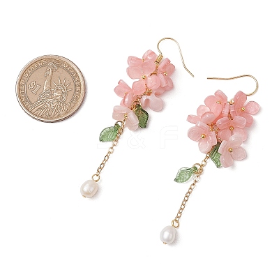 Shell Pearl Dangle Earrings EJEW-TA00617-03-1