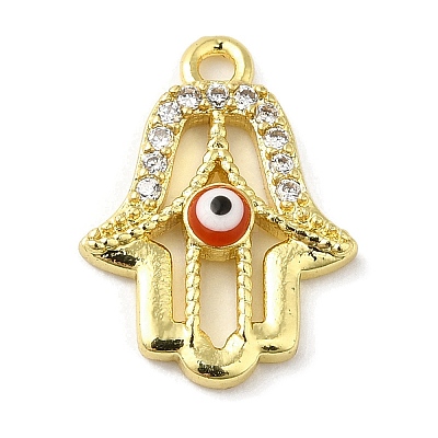 Rack Plating Brass Micro Pave Cubic Zirconia Pendants KK-F854-12G-1